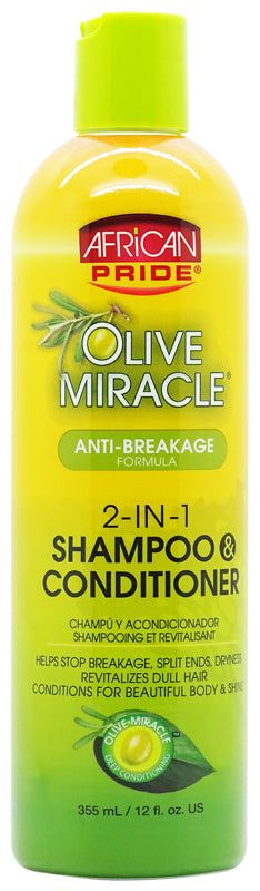 African Pride African Pride Olive Miracle Anti Breakage 2in1 Shampoo and Conditioner 355ml