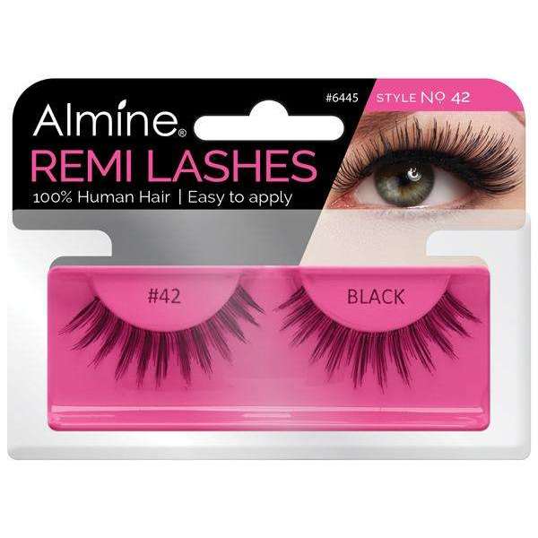 Almine Eyelashes (Style No.42) Black 100% Remi Human Hair | gtworld.be