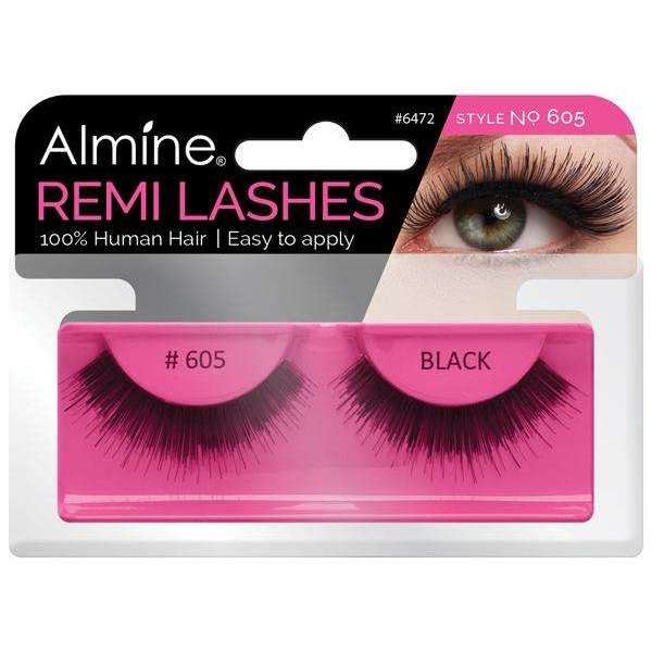Almine Almine Eyelashes (Style No.605) Black 100% Remi Human Hair