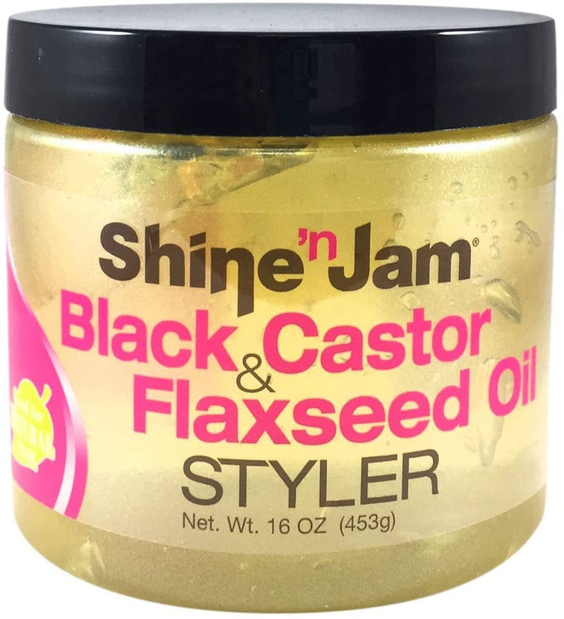 ampro Shine-n-Jam Black Castor & Flaxseed Oil Gel 473ml