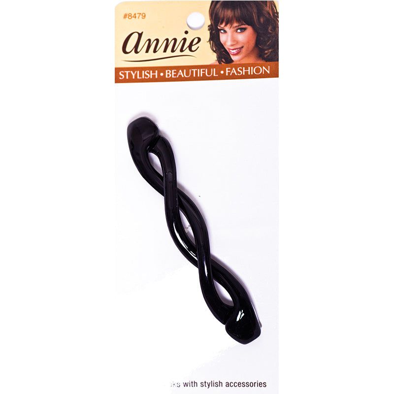 Annie Annie Auto Barrette/Haarspange, 10Cm, Shiny Black