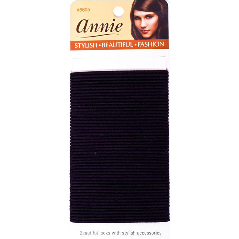 Annie Annie Elastic Bands/Haargummis, Thick, Black, 50 Pieces