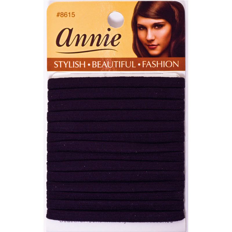 Annie Annie Flat Elastics/Haargummies, Black, 14 Pieces