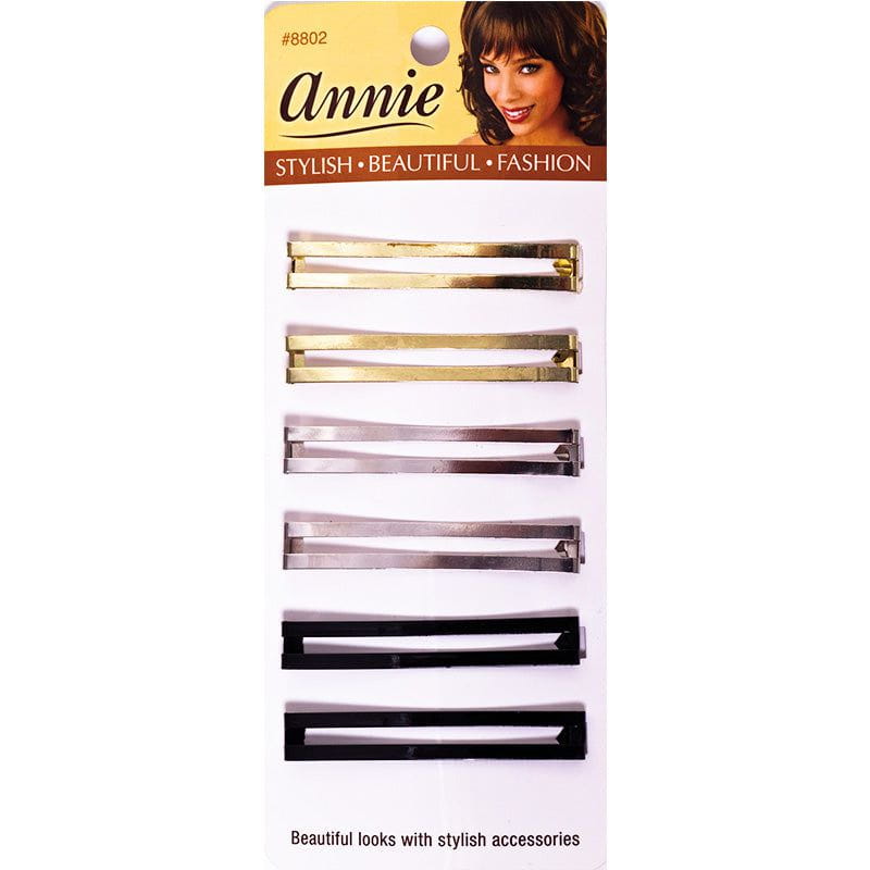 Annie Annie Hair Clips/Haarspangen, Metal, Brown Tone, 6 cm, 6 Pieces