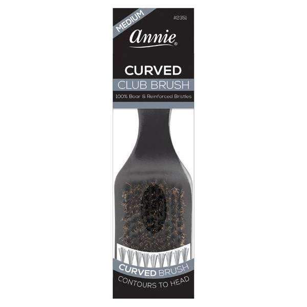 Annie Annie Medium Club Curved Handle Brush 100% Pure Boar Bristle