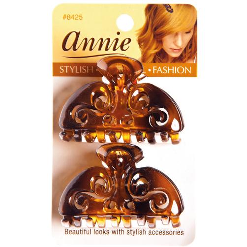 Annie Annie Old Style Claw Clips/Haarklammern, 6Cm, Tortoise, Pack of 2