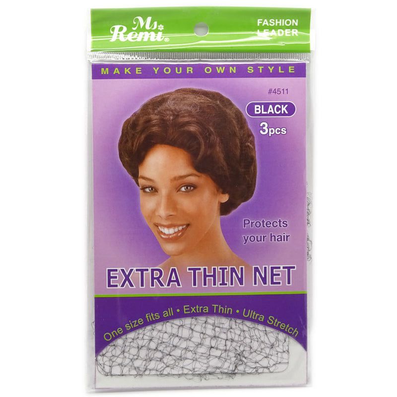 Annie Ms. Remi Protects Your Hair Extra Thin Net 3Pcs Black