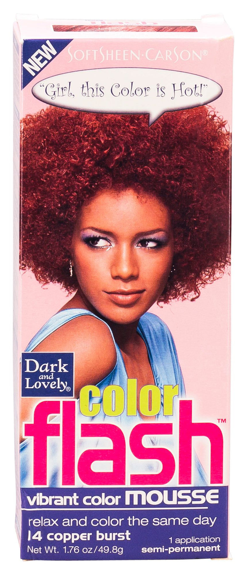 Dark and Lovely Dark & Lovely Color  Copper Burst :14 Dark and Lovely Soft Sheen-Carson Color Flash Vibrant Color Mousse 1.76 oz