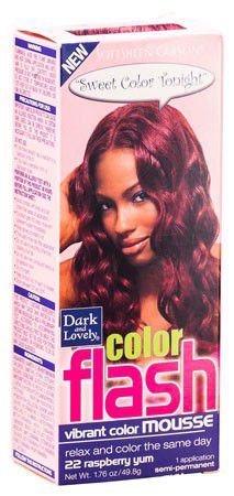Dark and Lovely Dark & Lovely Color  Raspberry Yum :22 Dark and Lovely Soft Sheen-Carson Color Flash Vibrant Color Mousse 1.76 oz