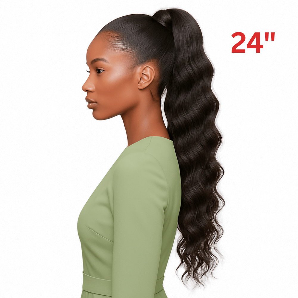 Dream Hair Health & Beauty 24" / #1B Dream hair El Ponytail Wavy Human Hair (22" & 24")