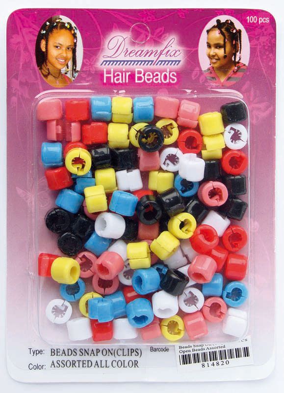 Dreamfix Dreamfix Hair Beads Snap On Clips/Haarperlen, Assorted, 100er Pack