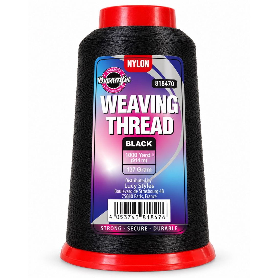 Dreamfix Health & Beauty 1000 yd Dreamfix Nylon Weaving Thread Black