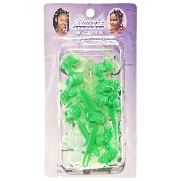 Dreamfix Health & Beauty Dreamfix Kids Hair Accessories, Green Tone Colour Ha09, 18Pcs