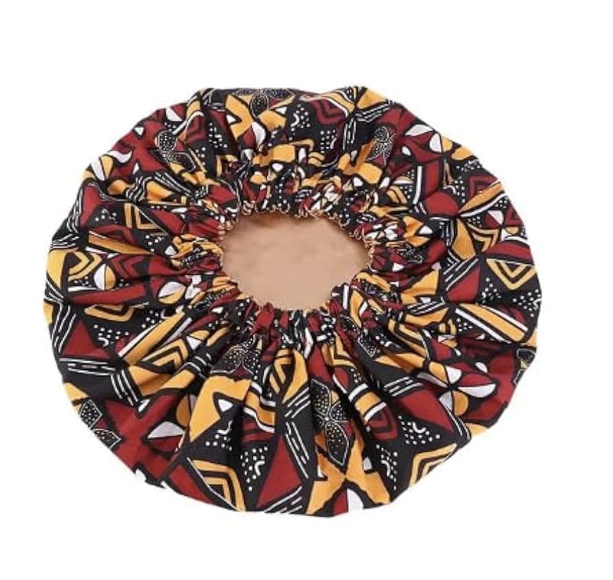Dreamfix Health & Beauty Schwarz-Rot Mix # B.Red Dreamfix Ankara Print Bonnet Adult