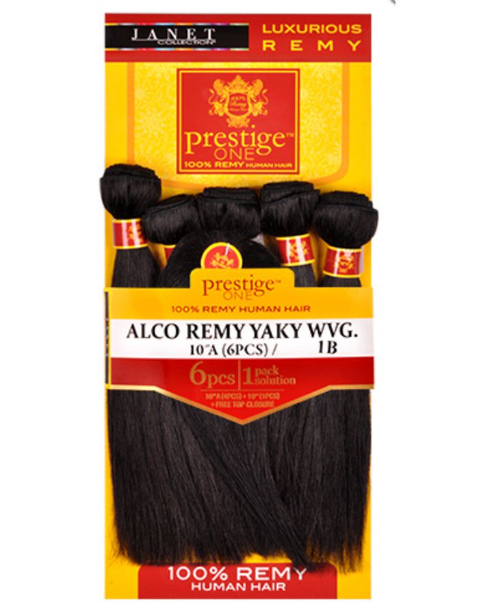 Janet Collection Janet Collection Prestige One Alco Remy Yaki Weave 6 pcs 100% Remy Human Hair