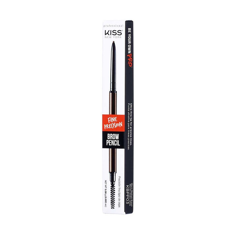 Kiss New York KNP Fine Precision Pencil- Warm Medium Brown Kiss New York Top Brow Fine Precision Pencil