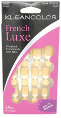 Kleancolor French Nails W Tabs Short Lyon #FNT2411 Kleancolor French Luxe Pre-glued French Nails With Tabs 24 Pcs Of 12 Sizes