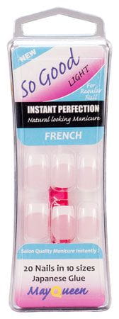 MayQueen So Good Light Instant Perfection Natural Looking Manicure French 20 Nails In 10