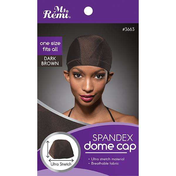 Ms.Remi Ms. Remi Spandex Dome Cap Dark Brown