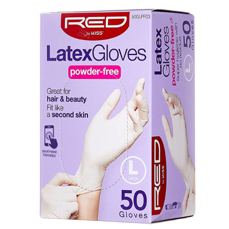 Red by Kiss Large Red By Kiss Latex Gloves Powder-Free 50 Pcs S/M/L/XL