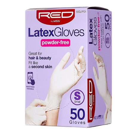 Red by Kiss Small Red By Kiss Latex Gloves Powder-Free 50 Pcs S/M/L/XL