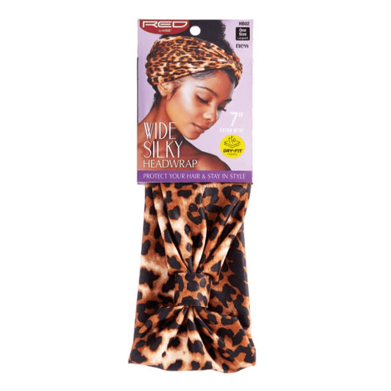 Red by Kiss Wide Dry Fit Headwrap Leopard Red By Kiss Premium Satin Scarfs