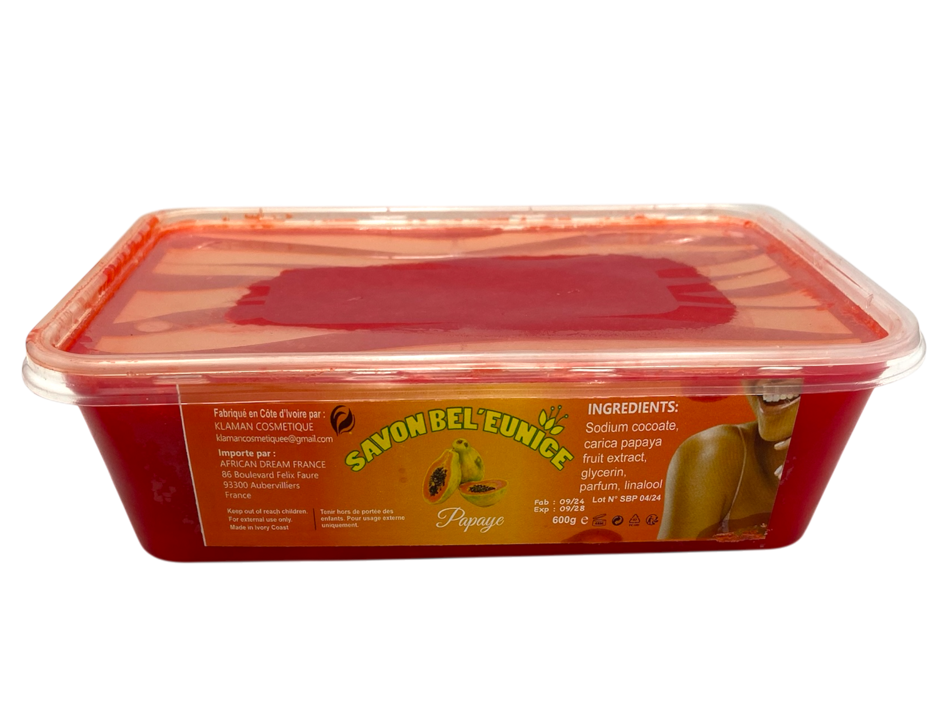 SAVON BEL'EUNICE Health & Beauty Savon bel'Eunice carotte / Papaye 600g