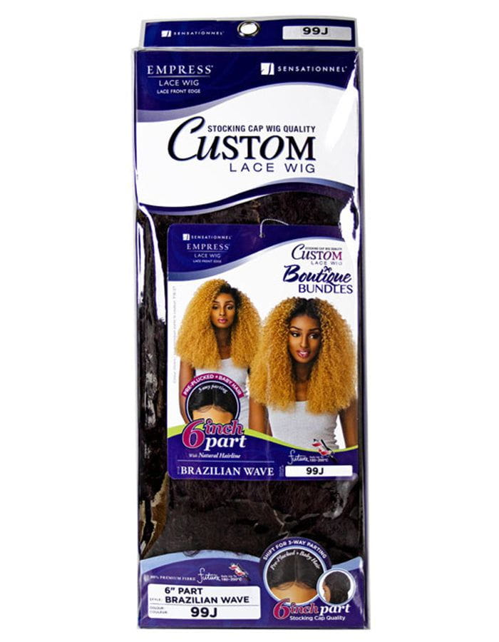 Sensationnel Sensationnel Custom Lace Perücke Boutique Bündel 6" Teil brasilianische Welle synthetisches Haar