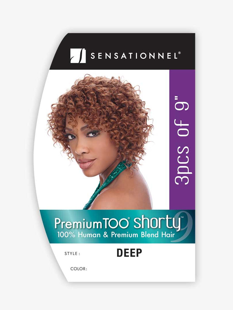Sensationnel Sensationnel Premium Too shorty Deep 3pcs of 9" 100%  De vrais cheveux  & Premium-Haarmischung