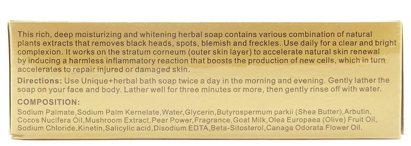 Unique + Unique+ Moisturizing and Whitening Herbal Soap 200g