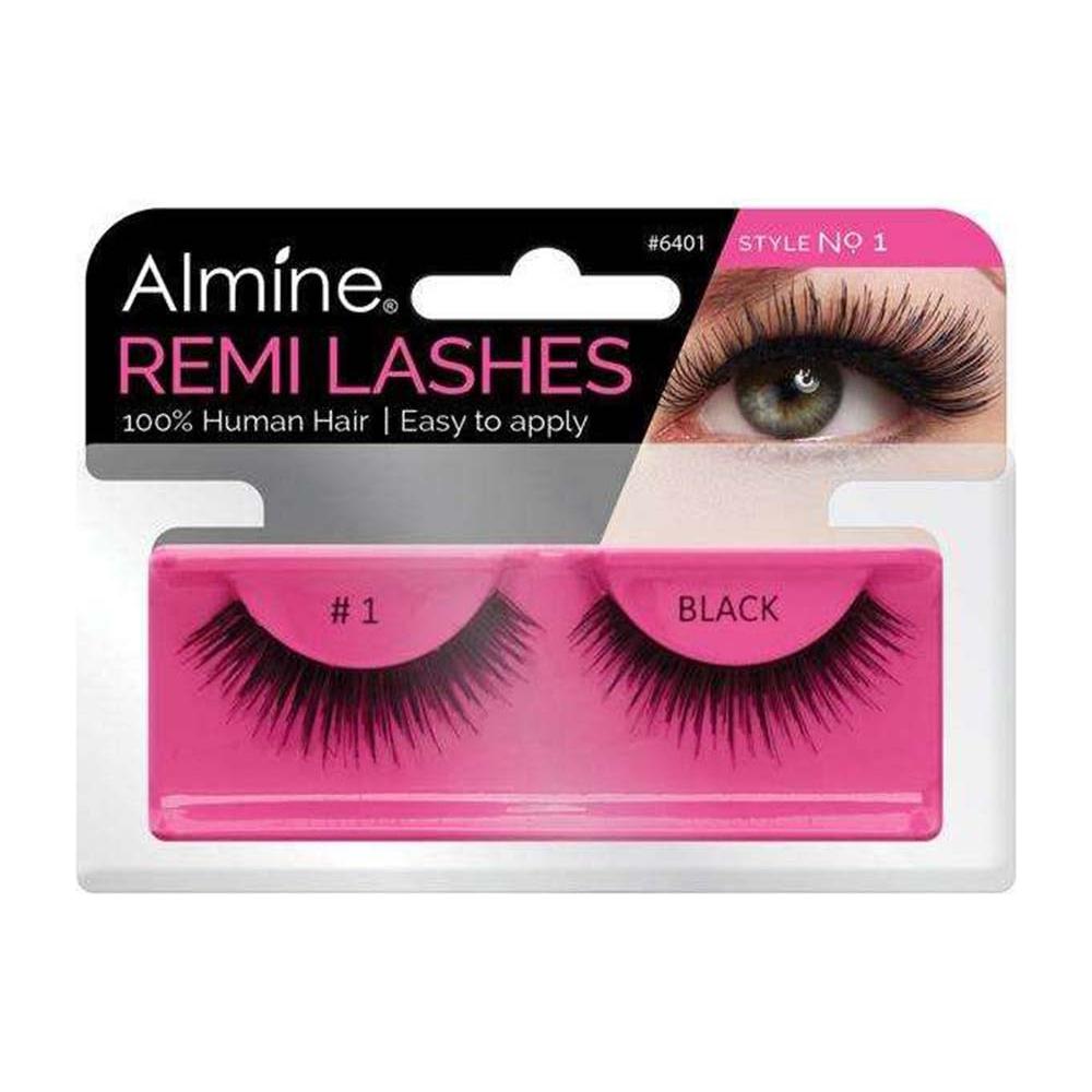 Almine Eyelashes (Style No.15) Black 100% Remi Human Hair