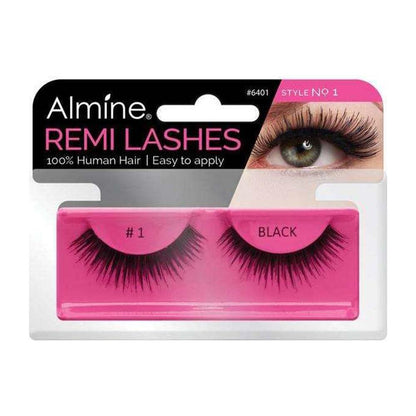 Almine Eyelashes (Style No.15) Black 100% Remi Human Hair