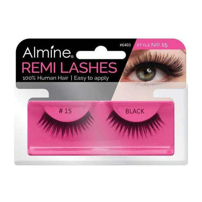 Almine Eyelashes (Style No.15) Black 100% Remi Human Hair