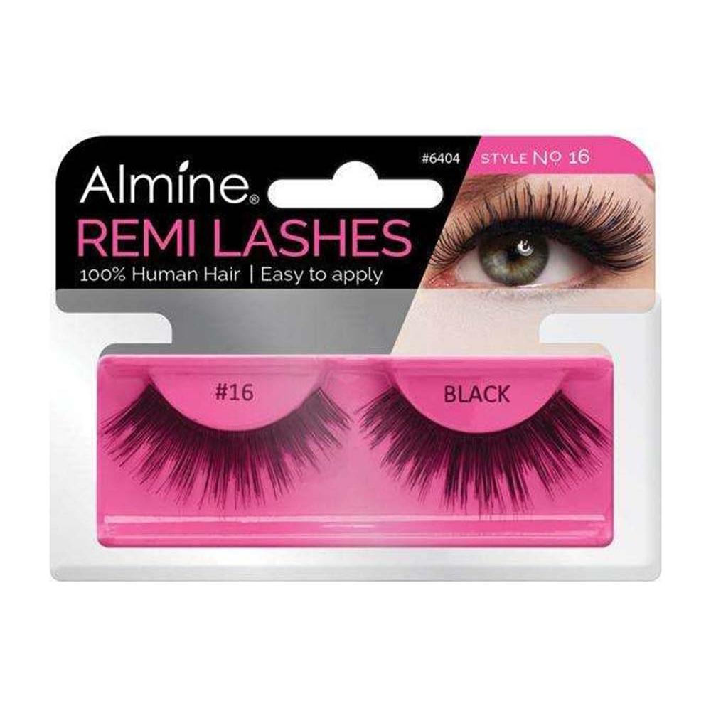 Almine Eyelashes (Style No.16) Black 100% Remi Human Hair