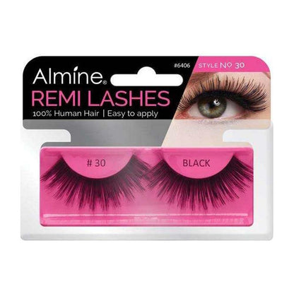 Almine Eyelashes (Style No.30) Black 100% Remi Human Hair