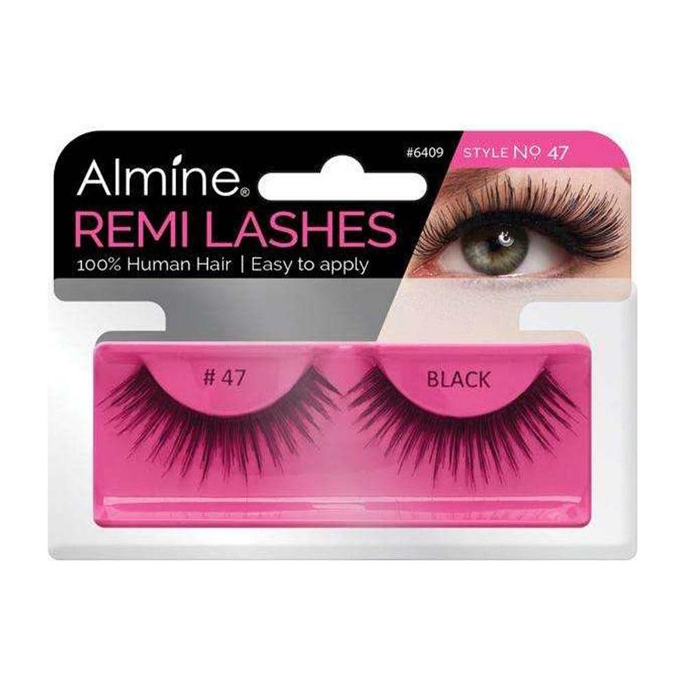 Almine Eyelashes (Style No.76) Black 100% Remi Human Hair