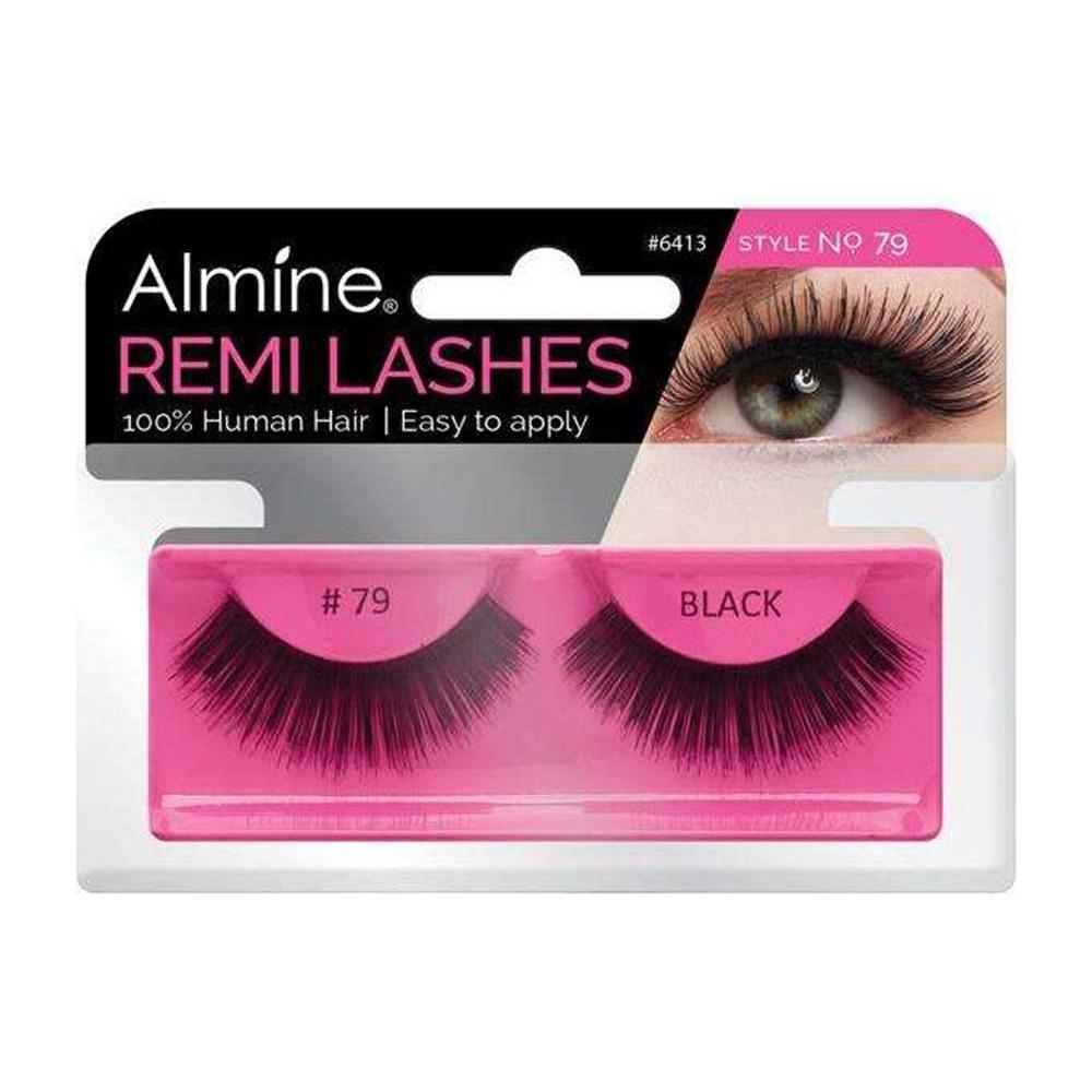 Almine Eyelashes (Style No.79) Black 100% Remi Human Hair