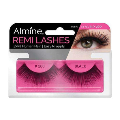 Almine Eyelashes (Style No.100) Black 100% Remi Human Hair