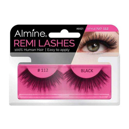 Almine Eyelashes (Style No.112) Black 100% Remi Human Hair