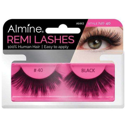 Almine Eyelashes (Style No. Del) Black 100% Remi Human Hair