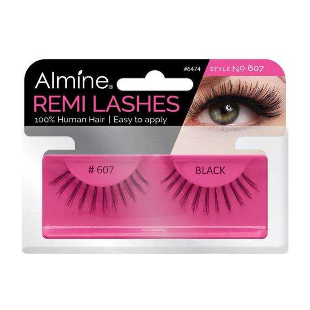 Almine Eyelashes (Style No.601) Black 100% Remi Human Hair