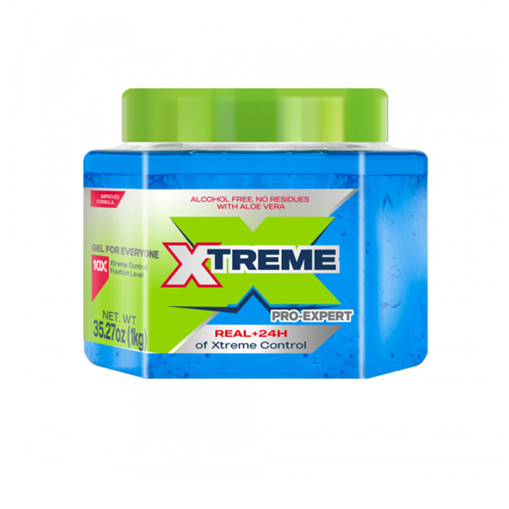 Xtreme Pro-Expert Blue Styling Hair Gel Xtreme Control W Aloe Vera 35.27oz/1Kg