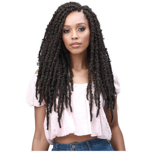 BOBBI BOSS 3X Calif. Butterfly Locs Pre-Looped Crochet Braid Cheveux artificiels 18"