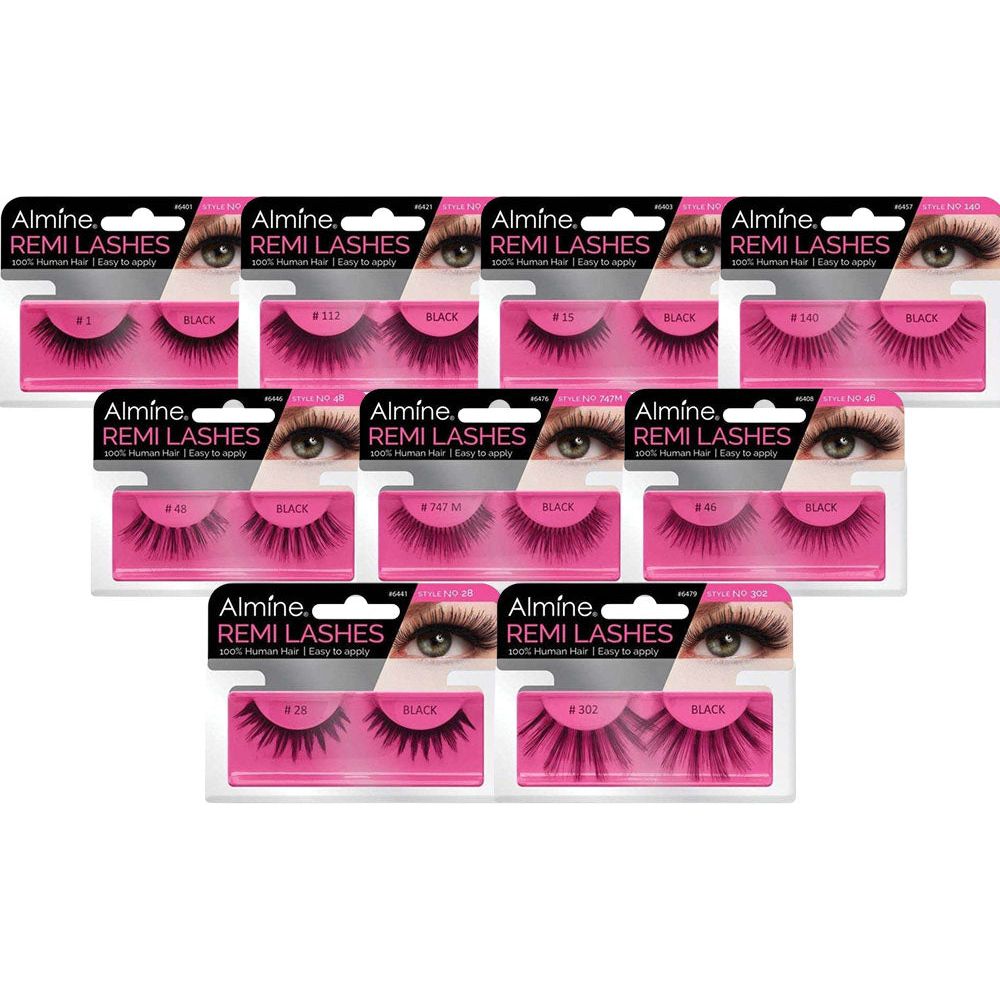 Almine Eyelashes (Style No.1) Black 100% Remi Human Hair