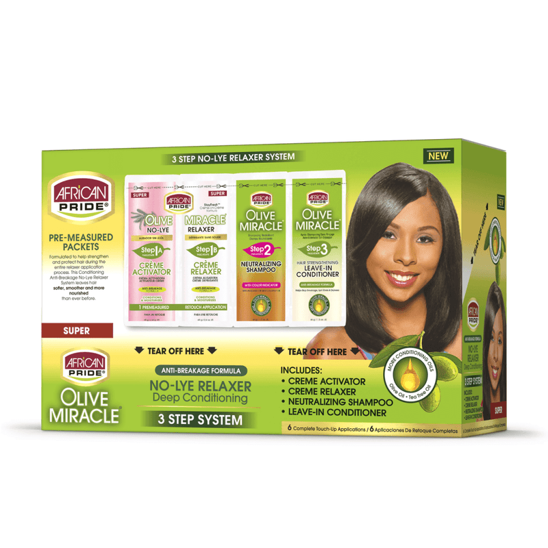 African Pride African Pride 3-Step Olive No-Lye Relaxer Quad Sachets Super System
