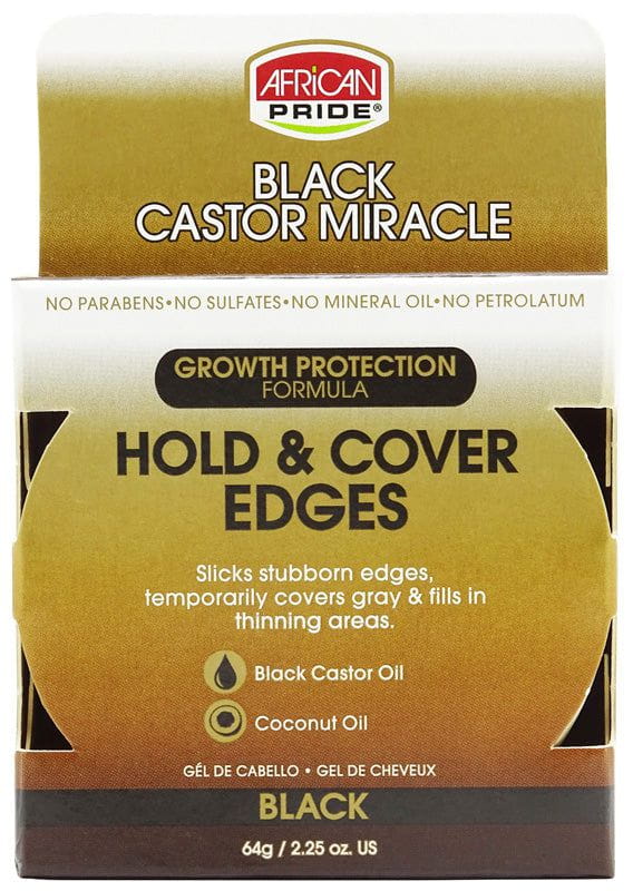 African Pride African Pride Black Castor Miracle Hold & Cover Edges Black 64g