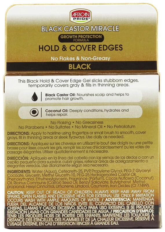 African Pride African Pride Black Castor Miracle Hold & Cover Edges Black 64g