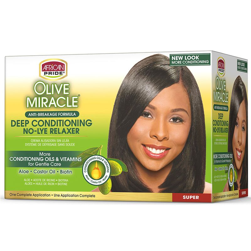 African Pride Olive Miracle Anti Breakage Deep Conditioning No Lye Relaxer Super | gtworld.be 