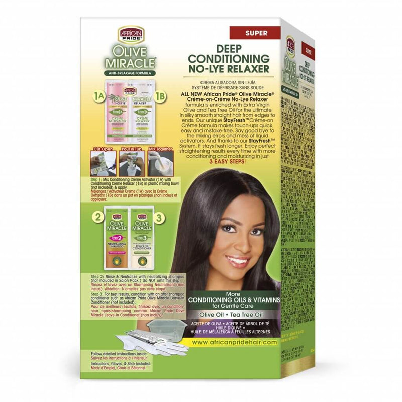 African Pride African Pride Olive Miracle Deep Conditioning No-Lye Relaxer Super 1 Touch-Up Kit