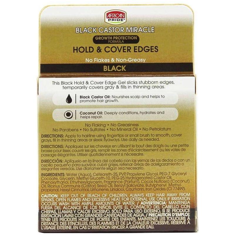 African Pride Health & Beauty African Pride Black Castor Miracle Hold & Cover Edges Black 64g